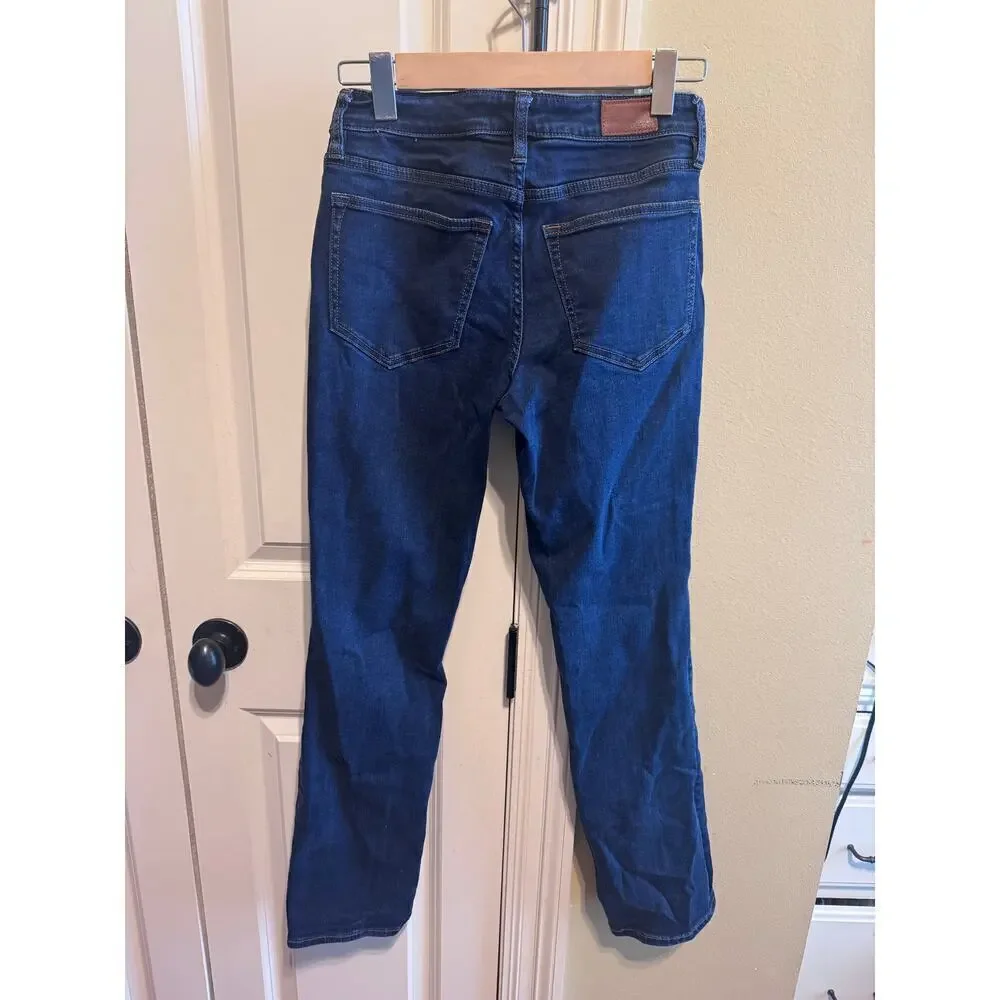 Lands' End Women's Mid Rise Straight Leg Blue Jeans Sz 2